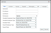 Add user dialogue screen.